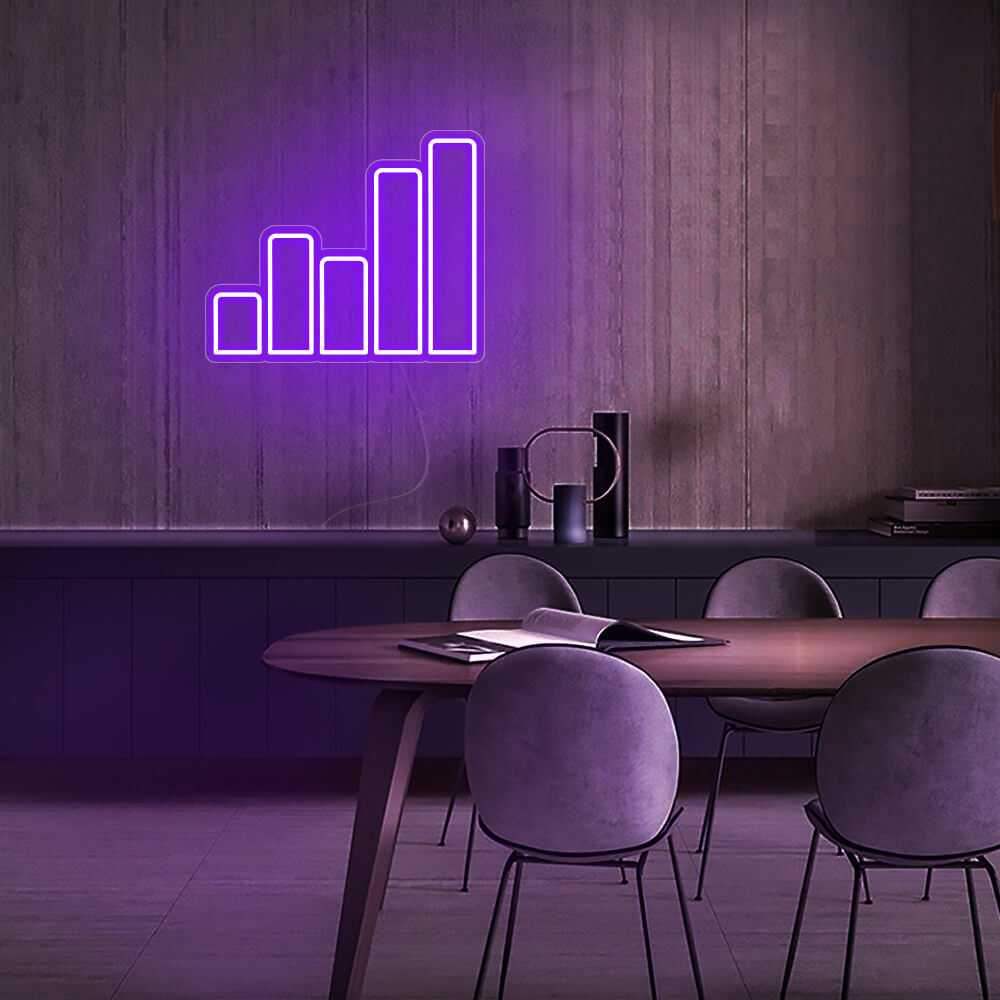 Mini Sound Wave LED Neon Sign in Purple