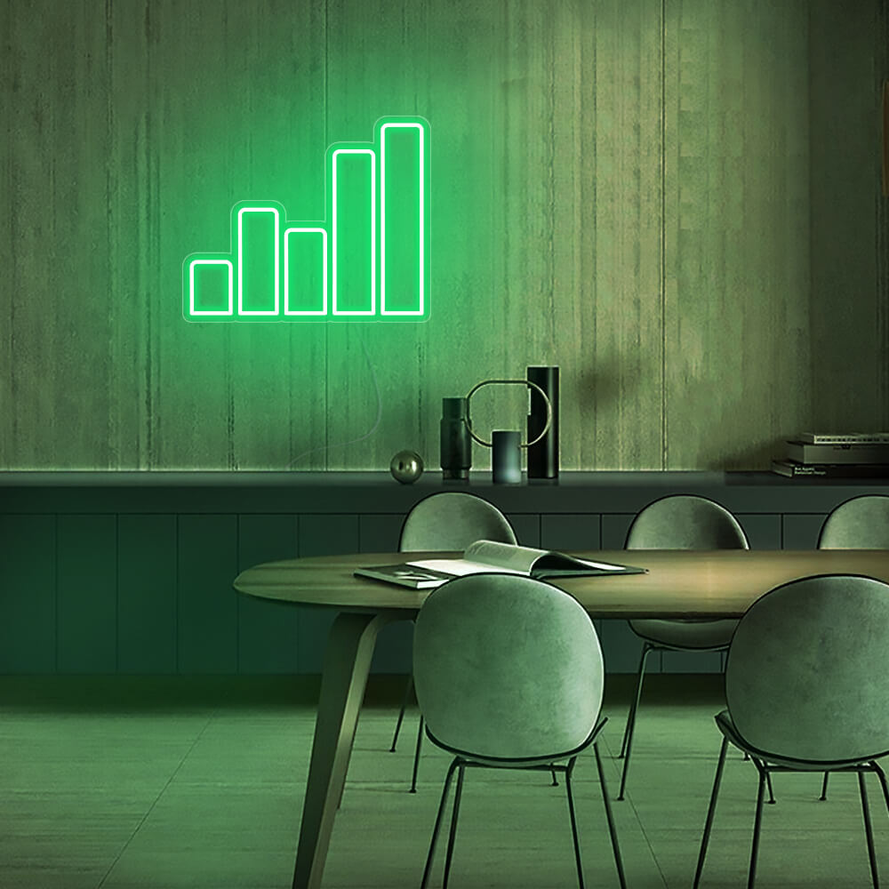 Mini Sound Wave LED Neon Sign in Green
