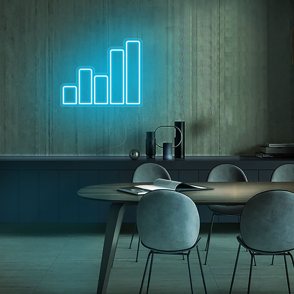 Mini Sound Wave LED Neon Sign in Ice Blue