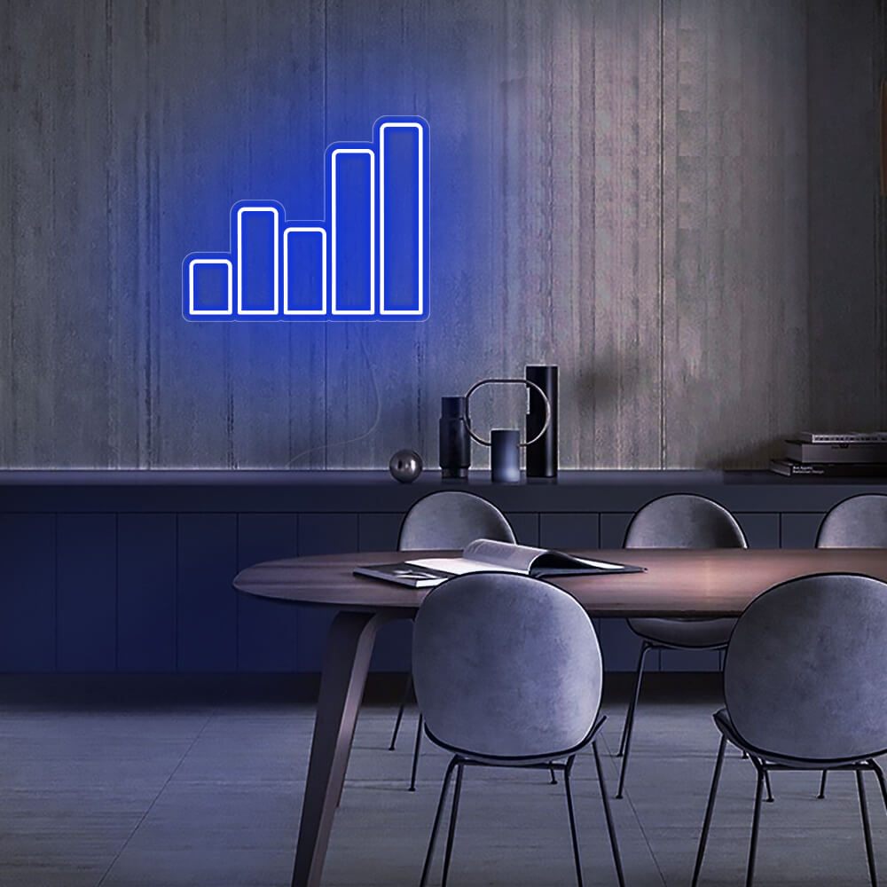 Mini Sound Wave LED Neon Sign in Blue