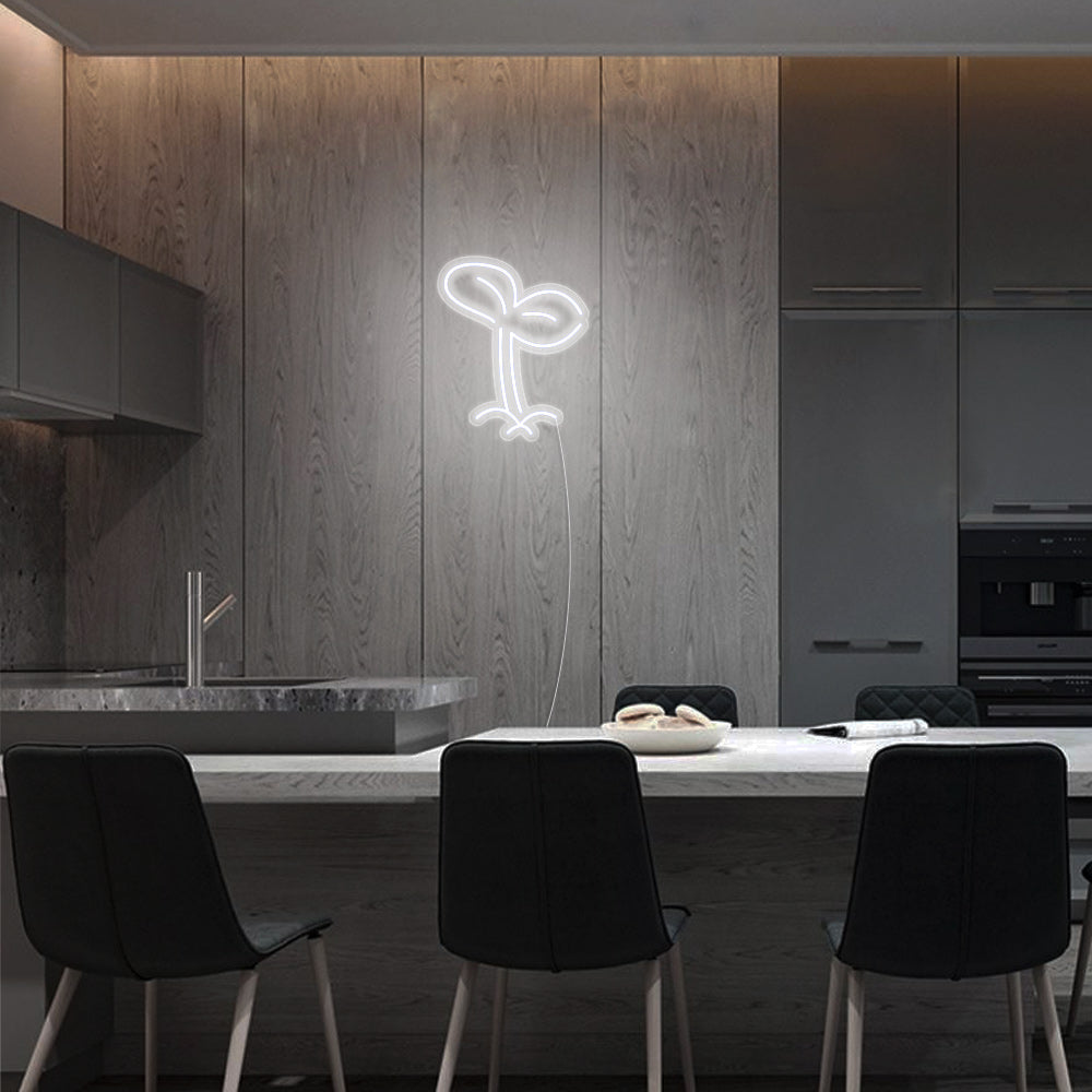 Mini Sprout LED Neon Sign in Cool White