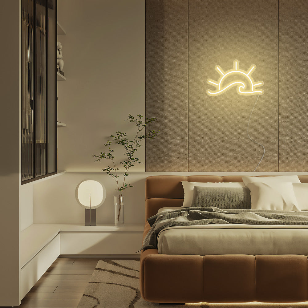 Mini Sunrise Over the Sea LED Neon Sign in Warm White