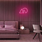 Mini Sunset Mountain LED Neon Sign in Hot Pink