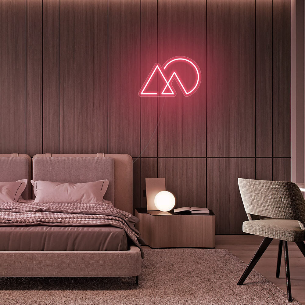 Mini Sunset Mountain LED Neon Sign in Light Pink