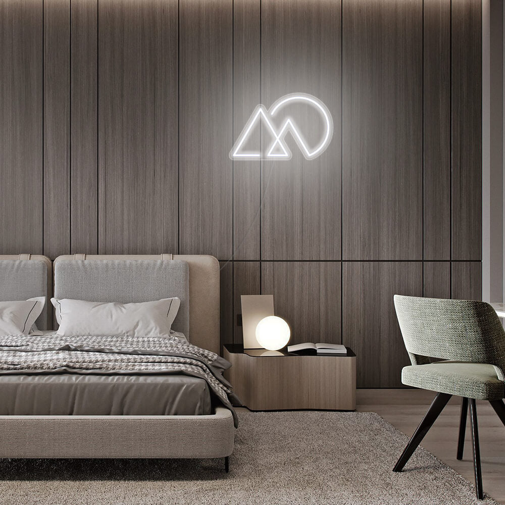 Mini Sunset Mountain LED Neon Sign in Cool White