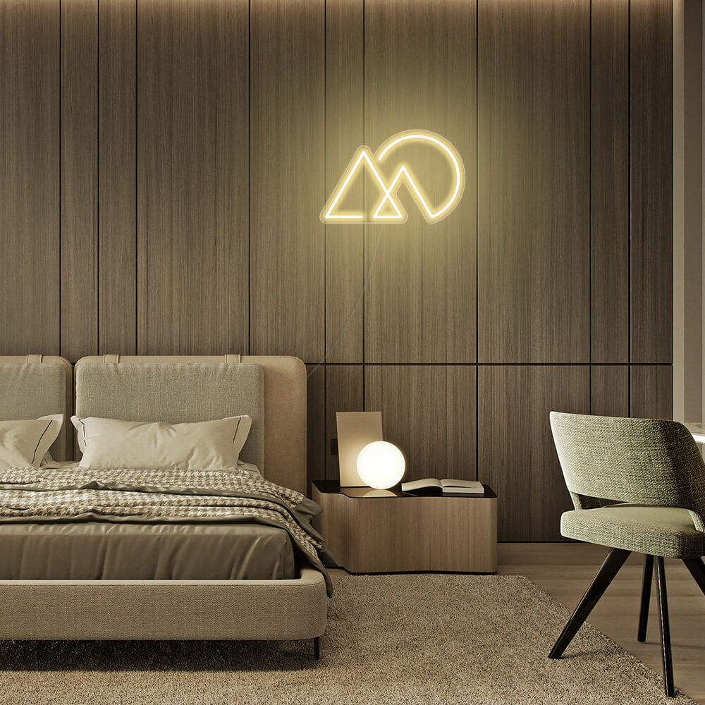 Mini Sunset Mountain LED Neon Sign in Warm White