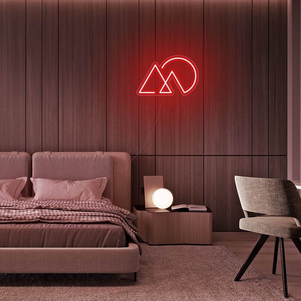 Mini Sunset Mountain LED Neon Sign in Red