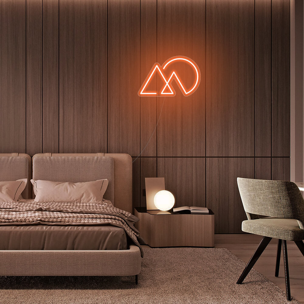 Mini Sunset Mountain LED Neon Sign in Orange