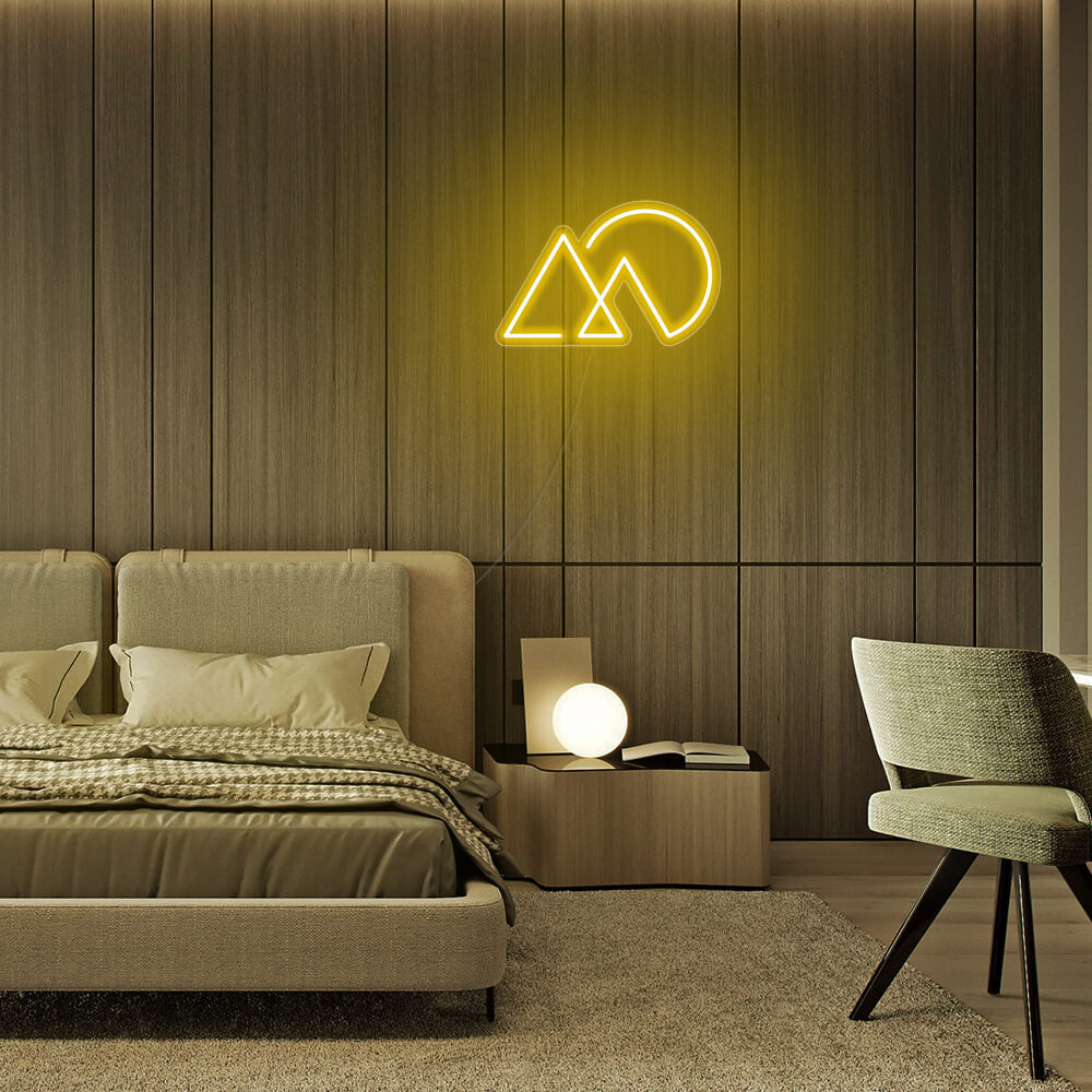 Mini Sunset Mountain LED Neon Sign in Yellow