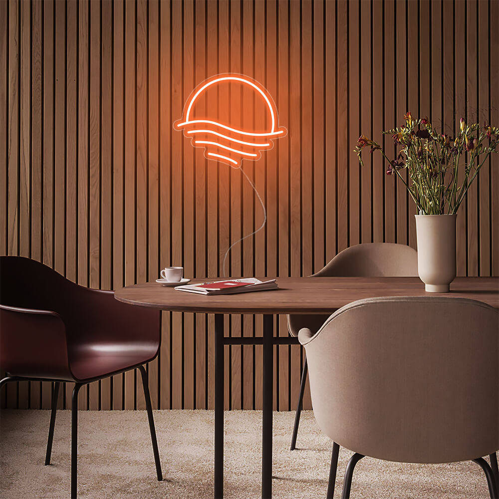 Mini Sunset Over the Sea LED Neon Sign in Orange