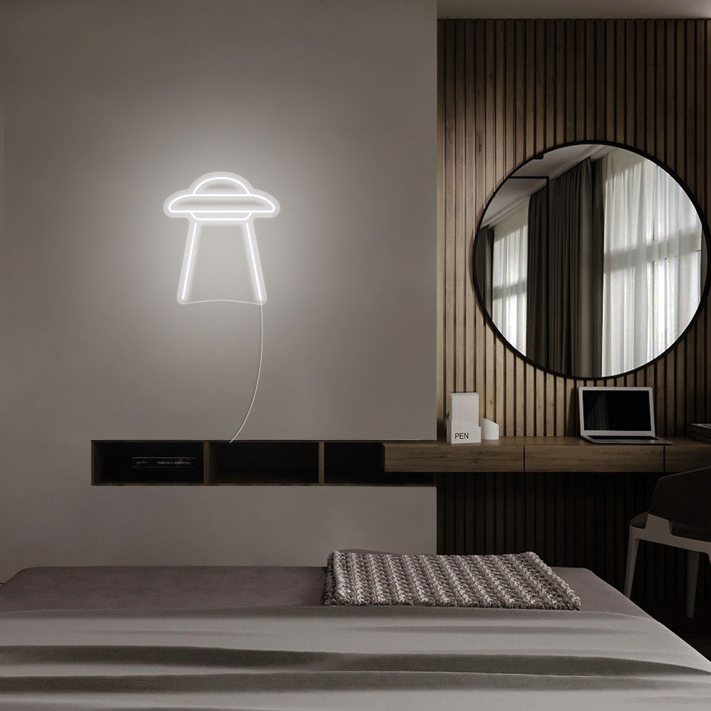 Mini UFO LED Neon Sign in Cool White