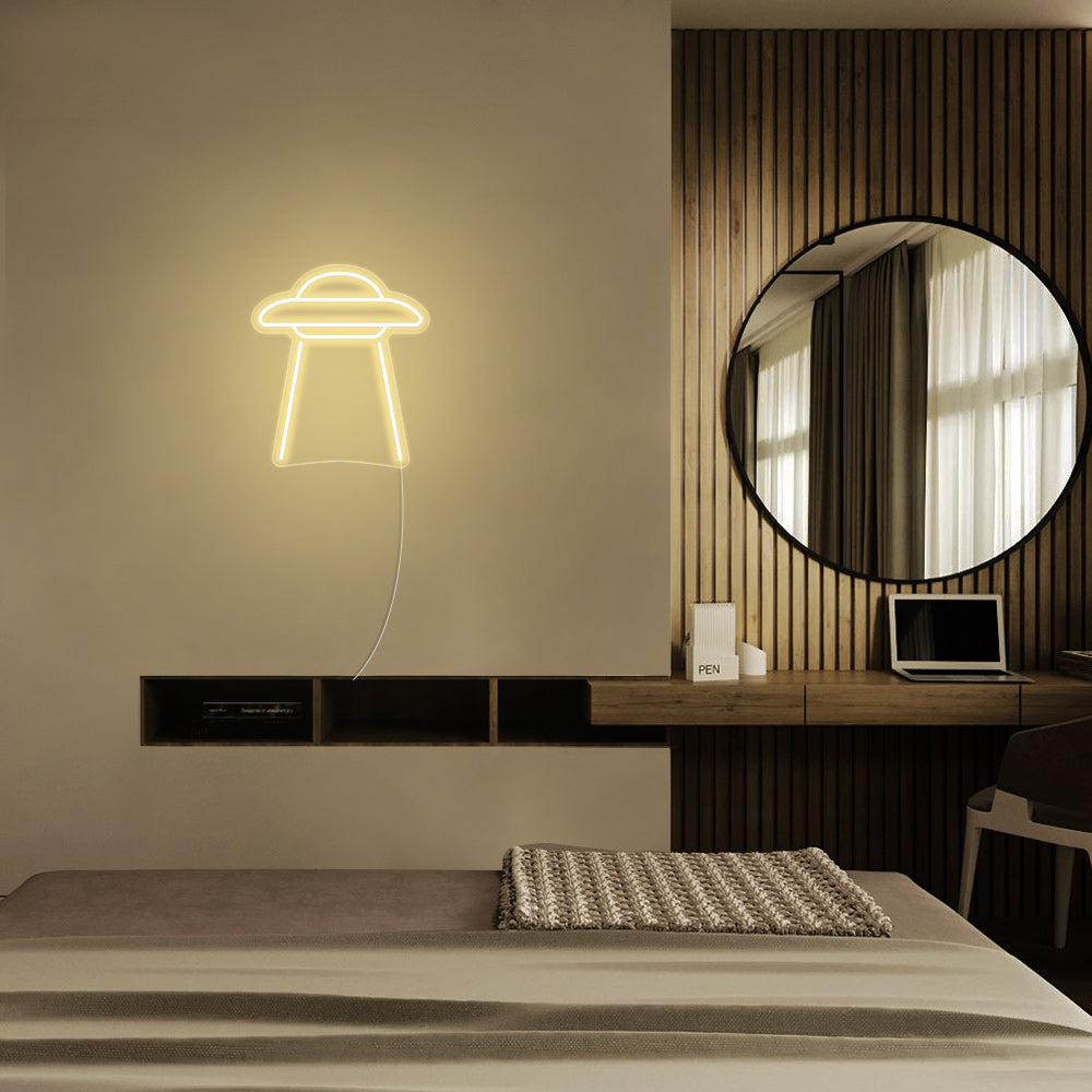 Mini UFO LED Neon Sign in Warm White