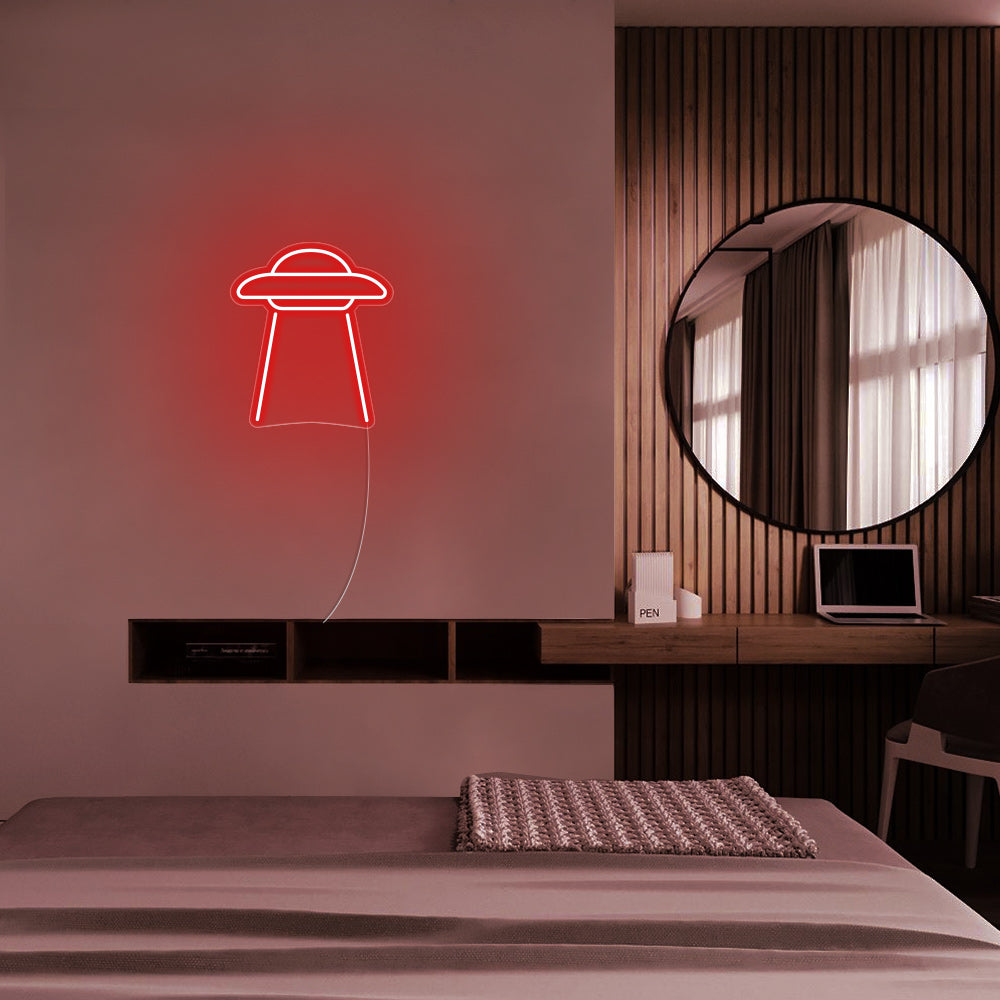 Mini UFO LED Neon Sign in Red