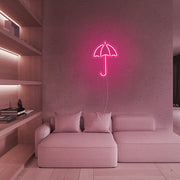 Mini Umbrella LED Neon Sign in Hot Pink