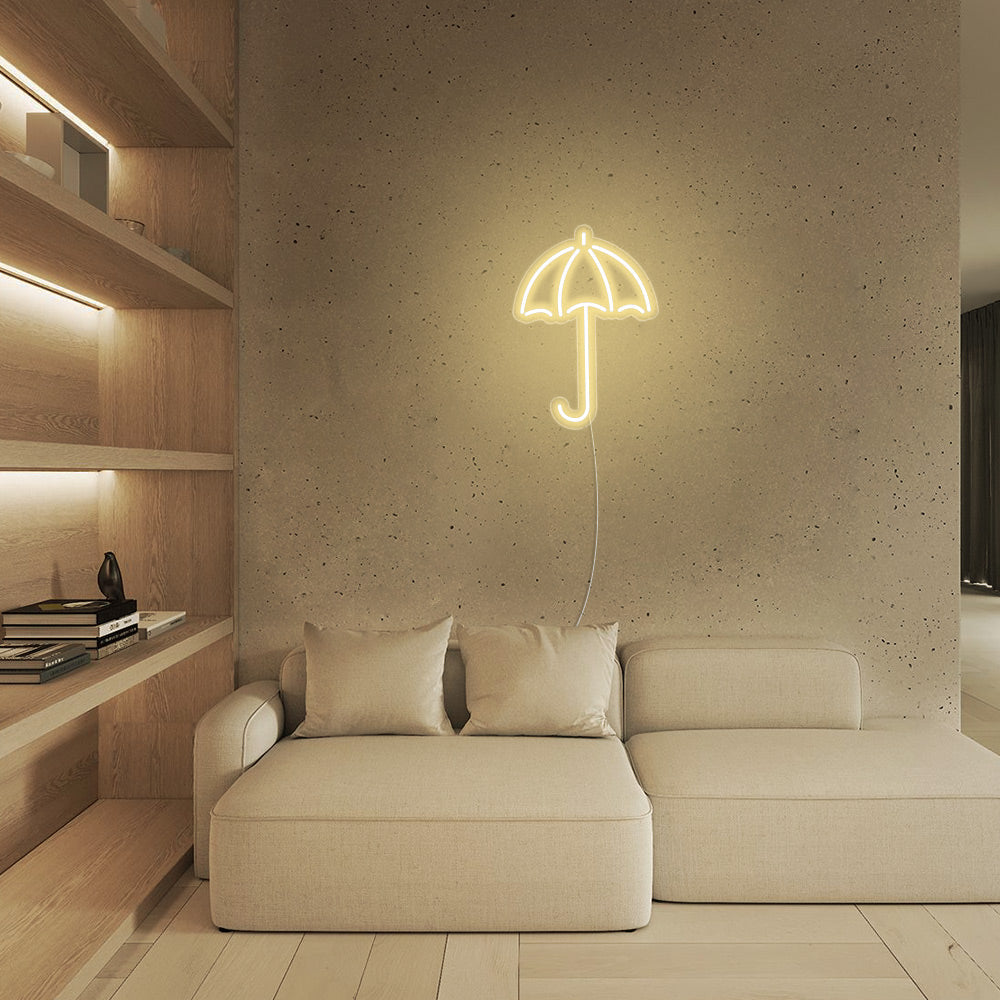 Mini Umbrella LED Neon Sign in Warm White