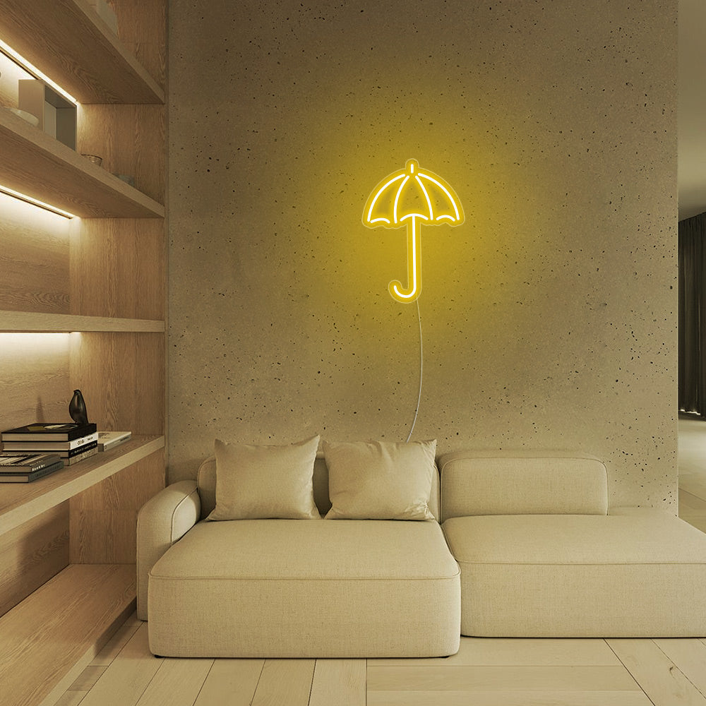 Mini Umbrella LED Neon Sign in Yellow