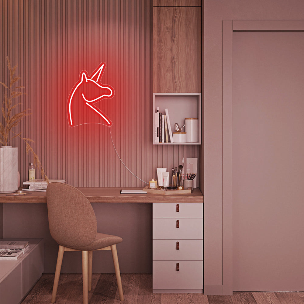 Mini Unicorn LED Neon Sign in Red