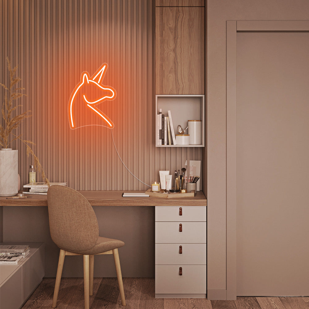 Mini Unicorn LED Neon Sign in Orange