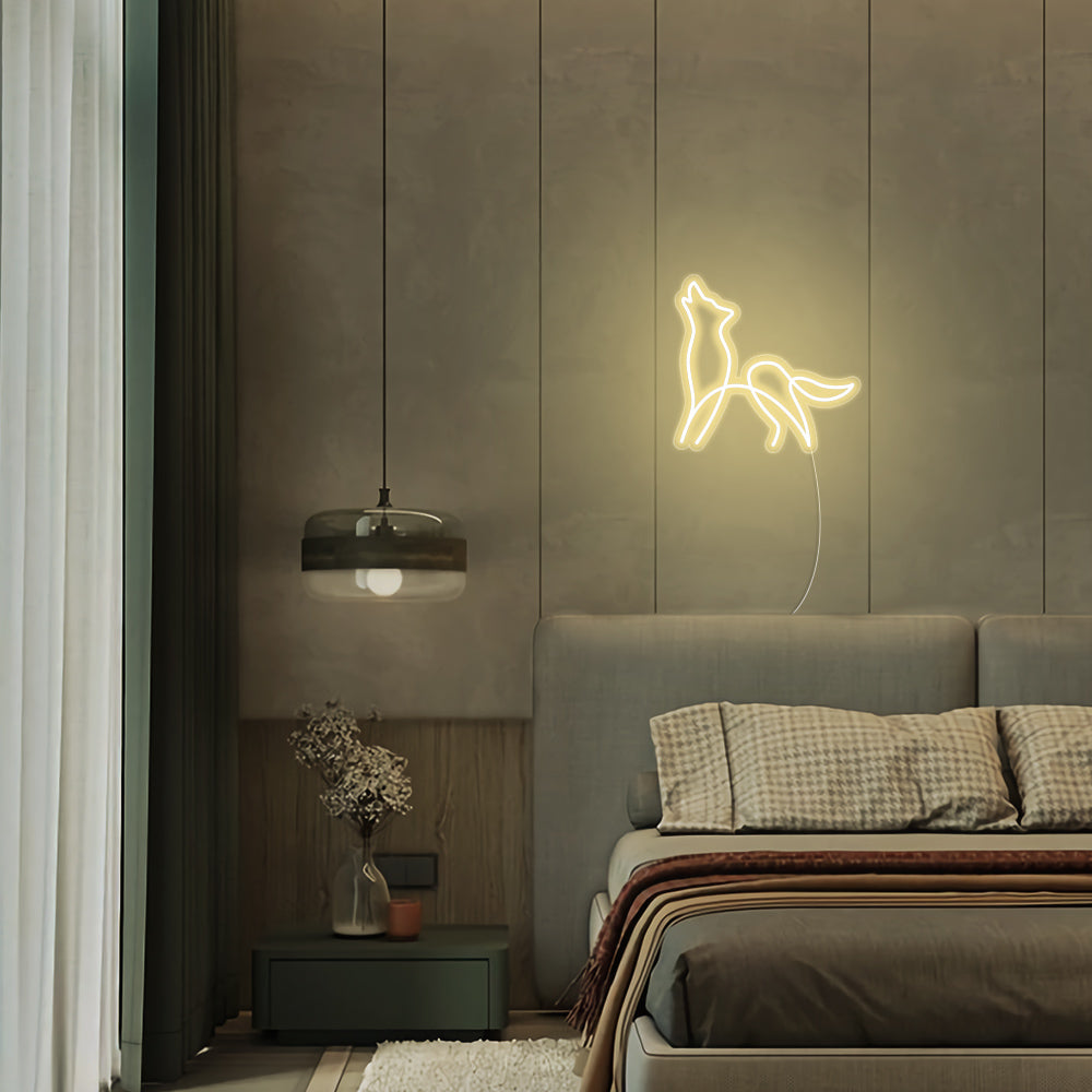 Mini Wolf LED Neon Sign in Warm White