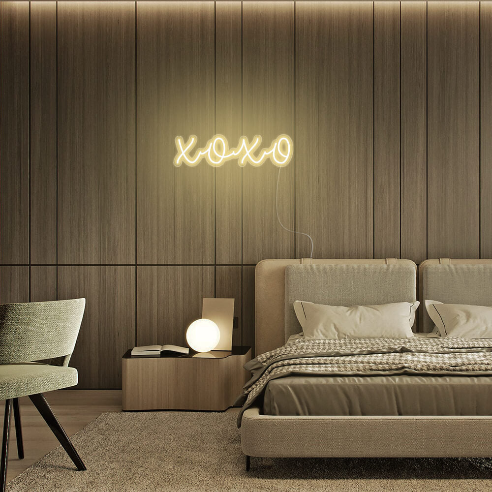 Mini XOXO LED Neon Sign in Warm White
