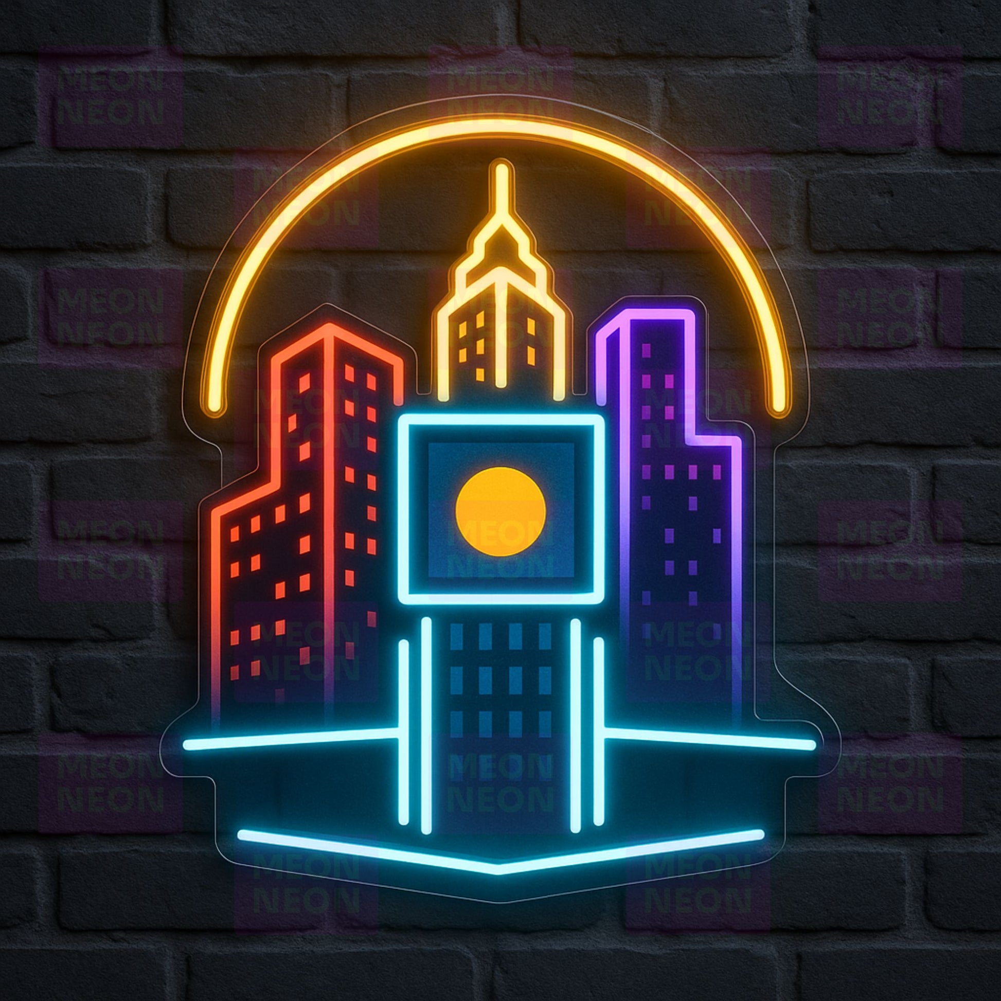 NYC Cityscape Under Dome Neon Sign - MEON NEON
