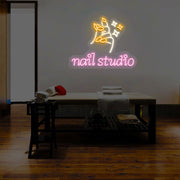 Nail Studio With Hand Multicolor Neon Sign | CNUS014482 image 0