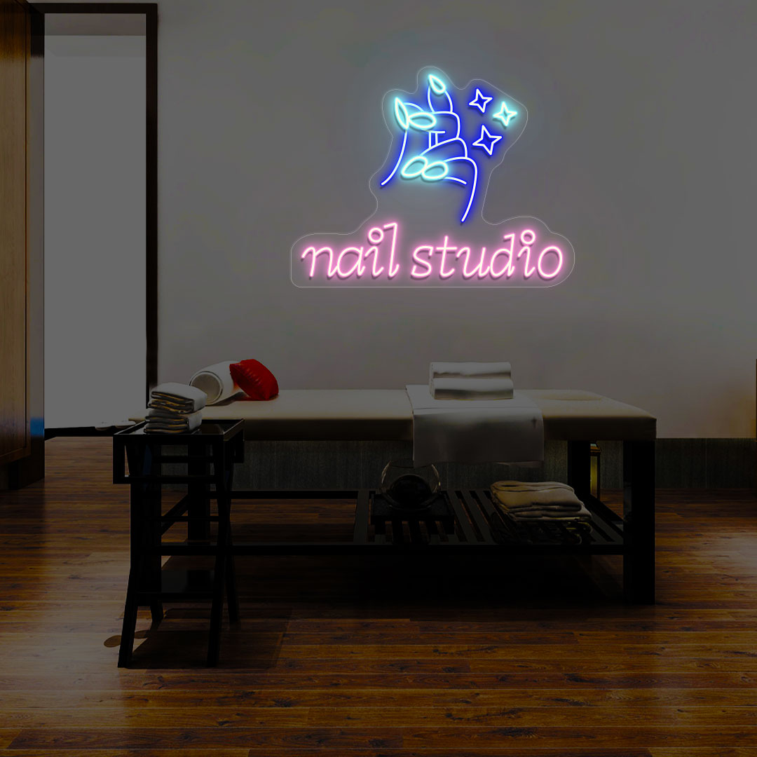 Nail Studio With Hand Multicolor Neon Sign | CNUS014482 image 3