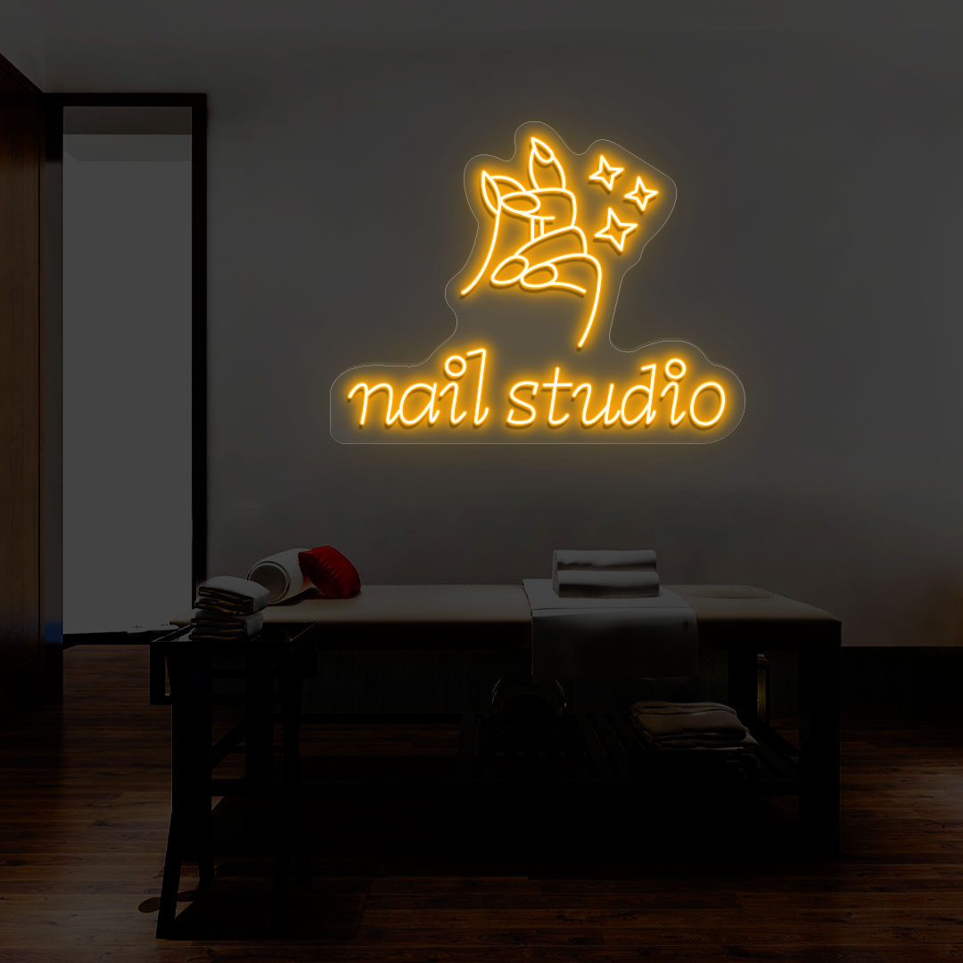 Nail Studio With Hand Neon Sign | CNUS014402 image 1