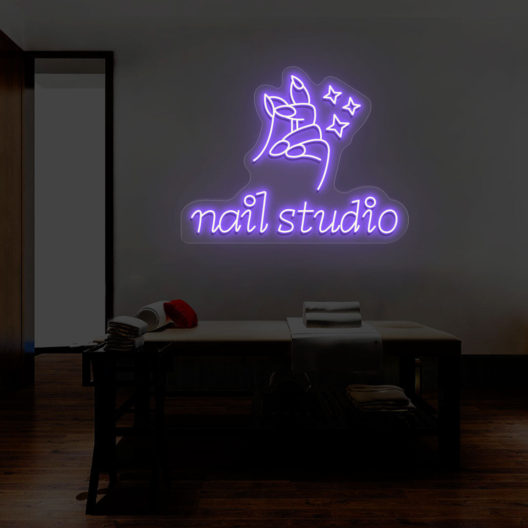 Nail Studio With Hand Neon Sign | CNUS014402 image 5