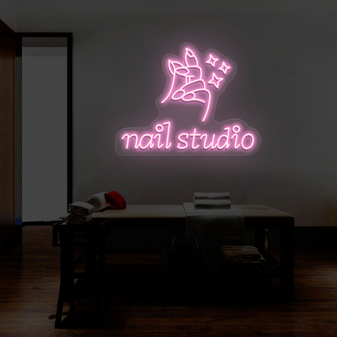 Nail Studio With Hand Neon Sign | CNUS014402 image 6