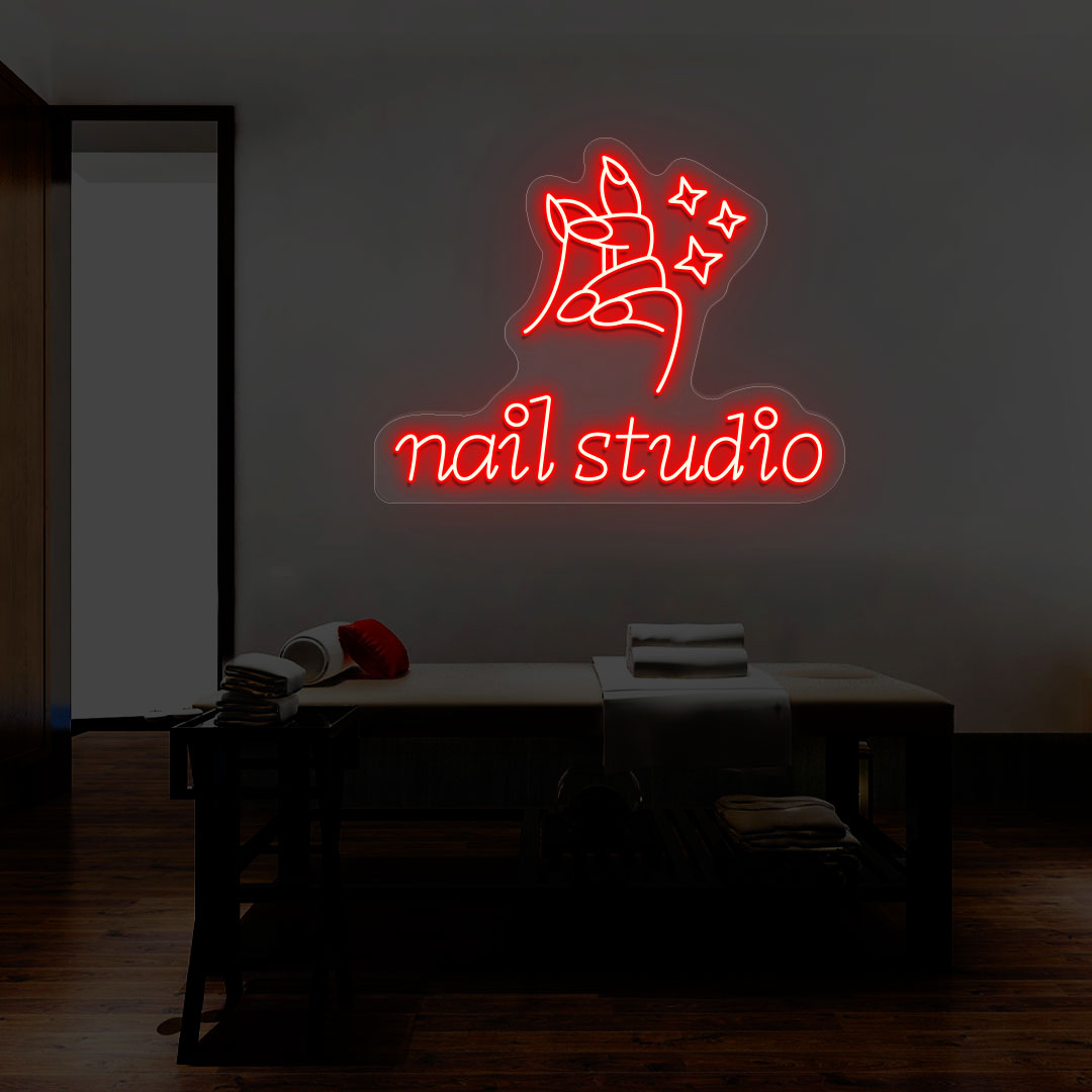 Nail Studio With Hand Neon Sign | CNUS014402 image 7