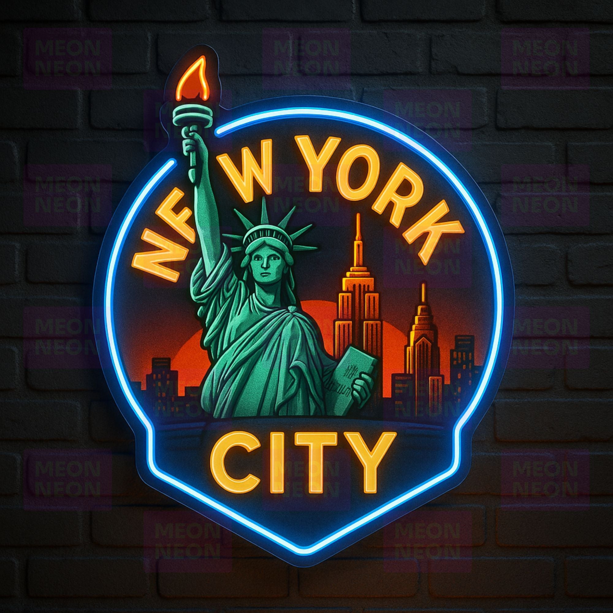 New York City Shield Badge Neon Sign - MEON NEON