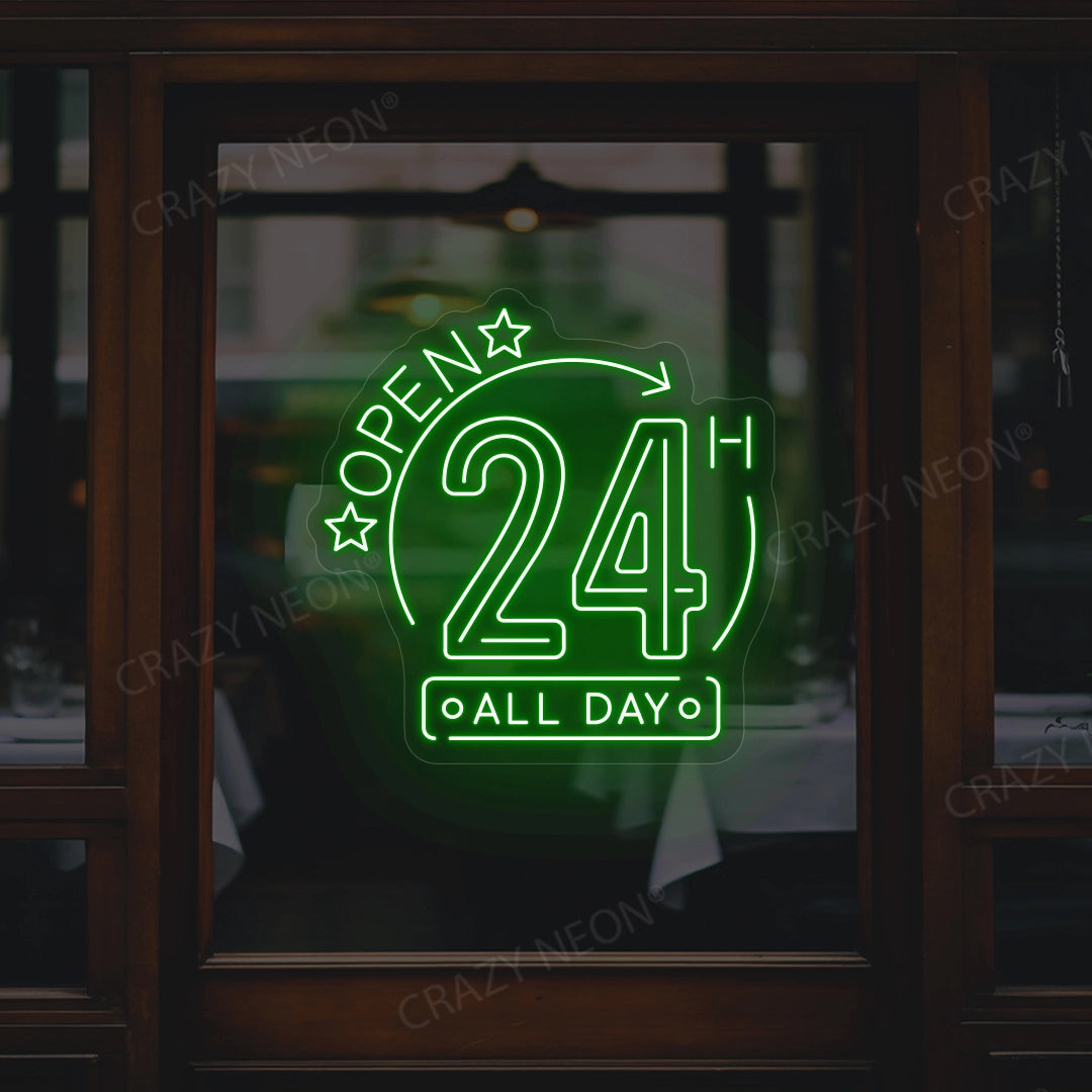 Open 24 Hours All Day Sign image 8