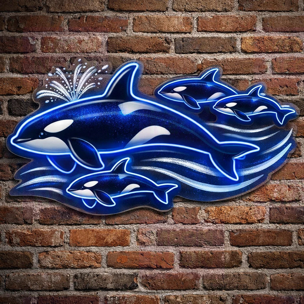 Orca Pod Majesty LED Neon Sign