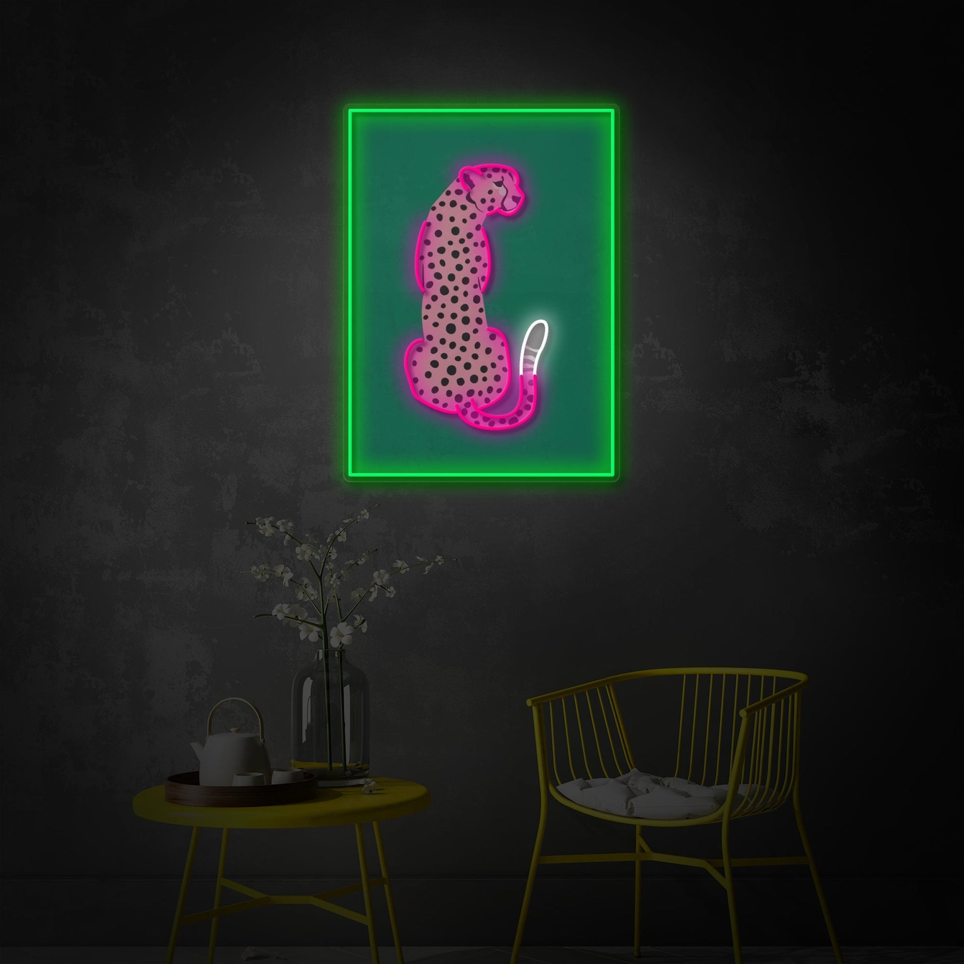 Pink Leopard LED Neon Sign | Safari Pop Art - MEON NEON