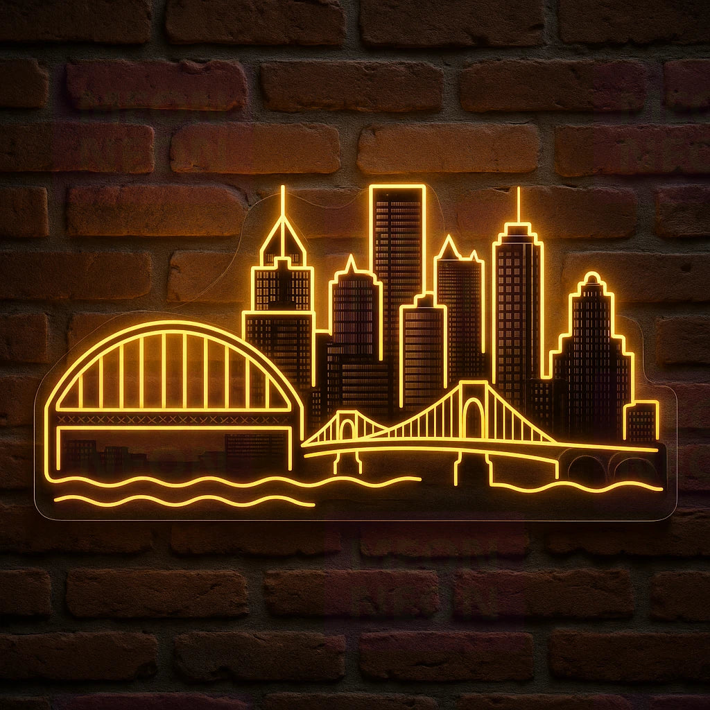 Pittsburgh Skyline LED Neon Sign – MEON NEON