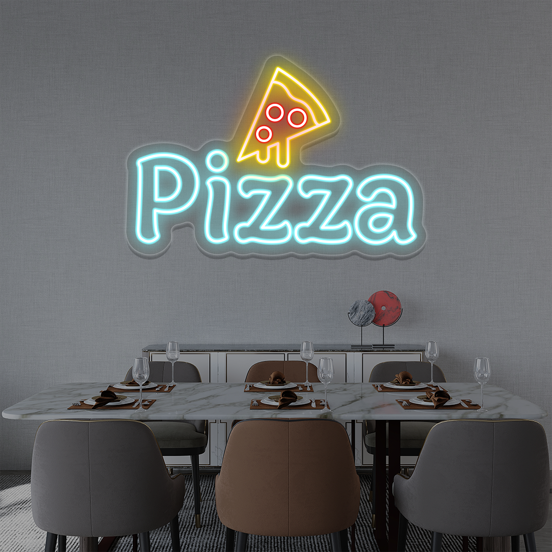Pizza with Slice Neon Sign image 2