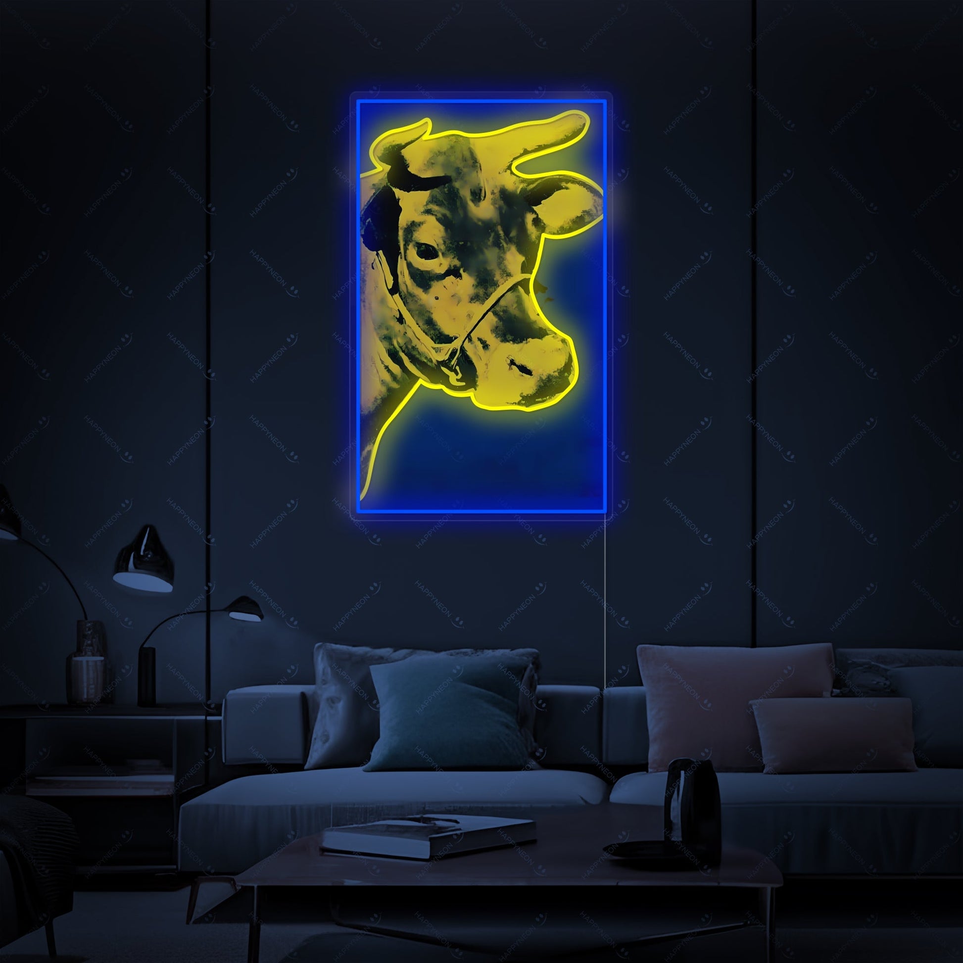Pop Art Cow LED Neon Sign | Animal Wall Decor - MEON NEON