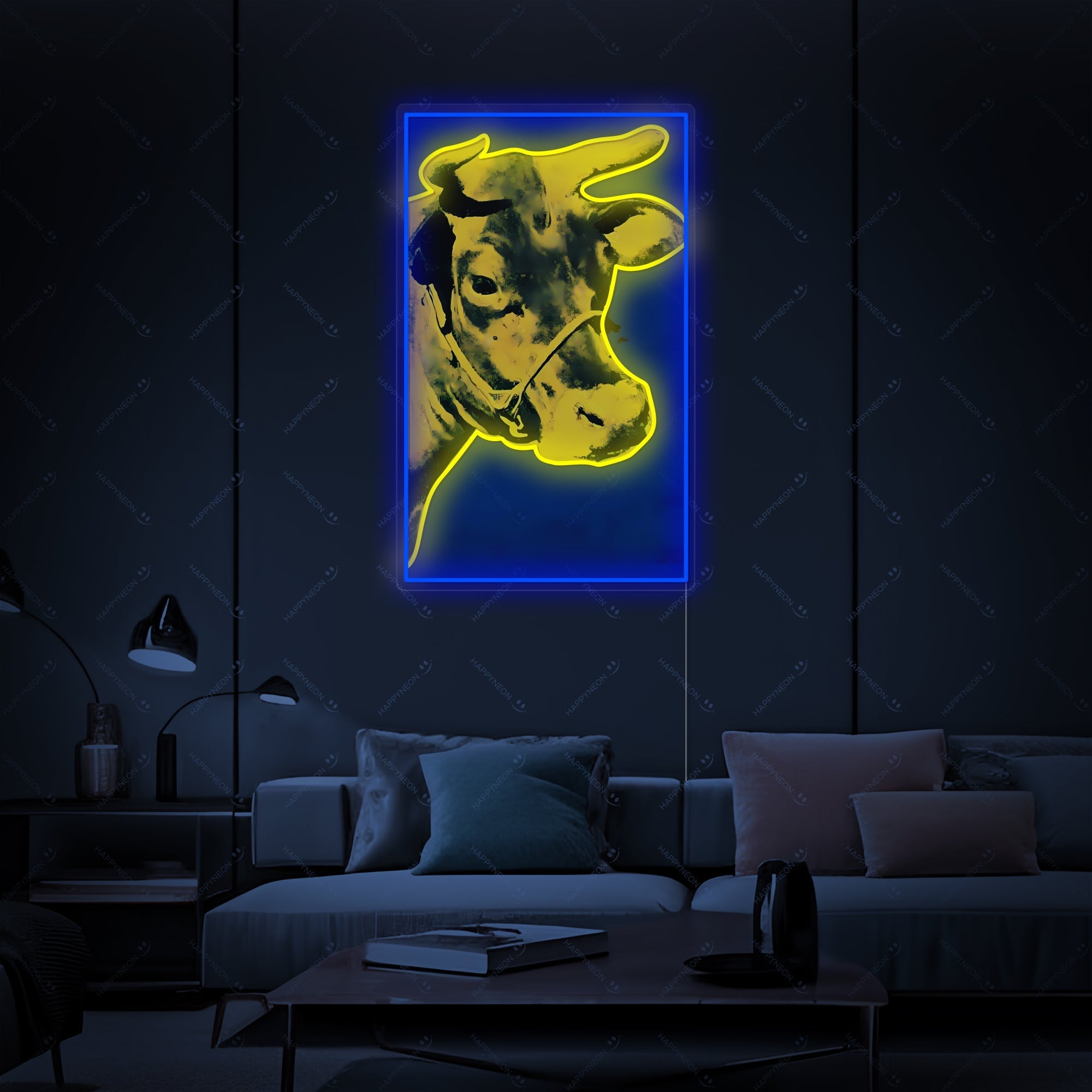 Pop Art Cow LED Neon Sign | Animal Wall Decor - MEON NEON