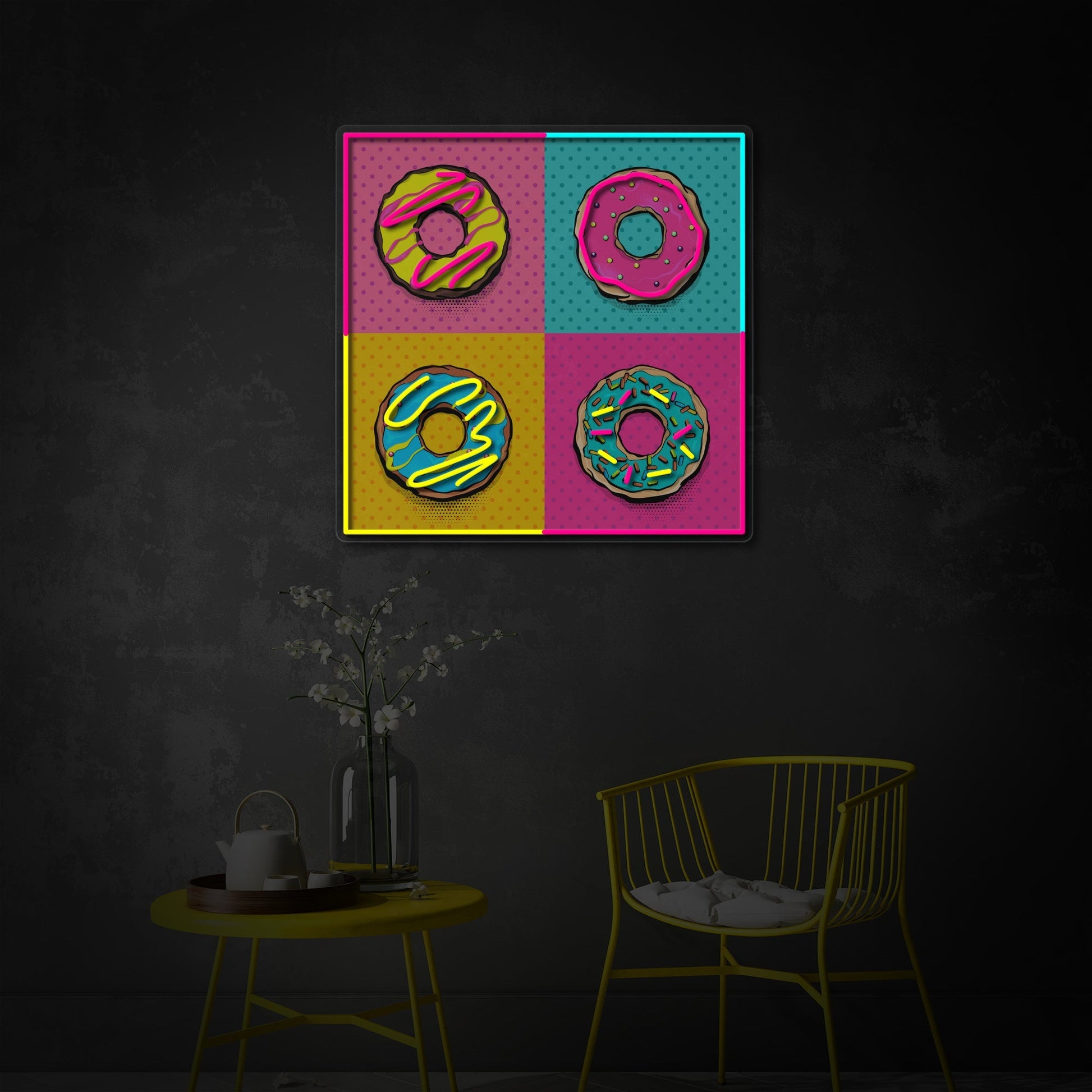 Pop Art Donuts LED Neon Sign | Food Wall Decor - MEON NEON