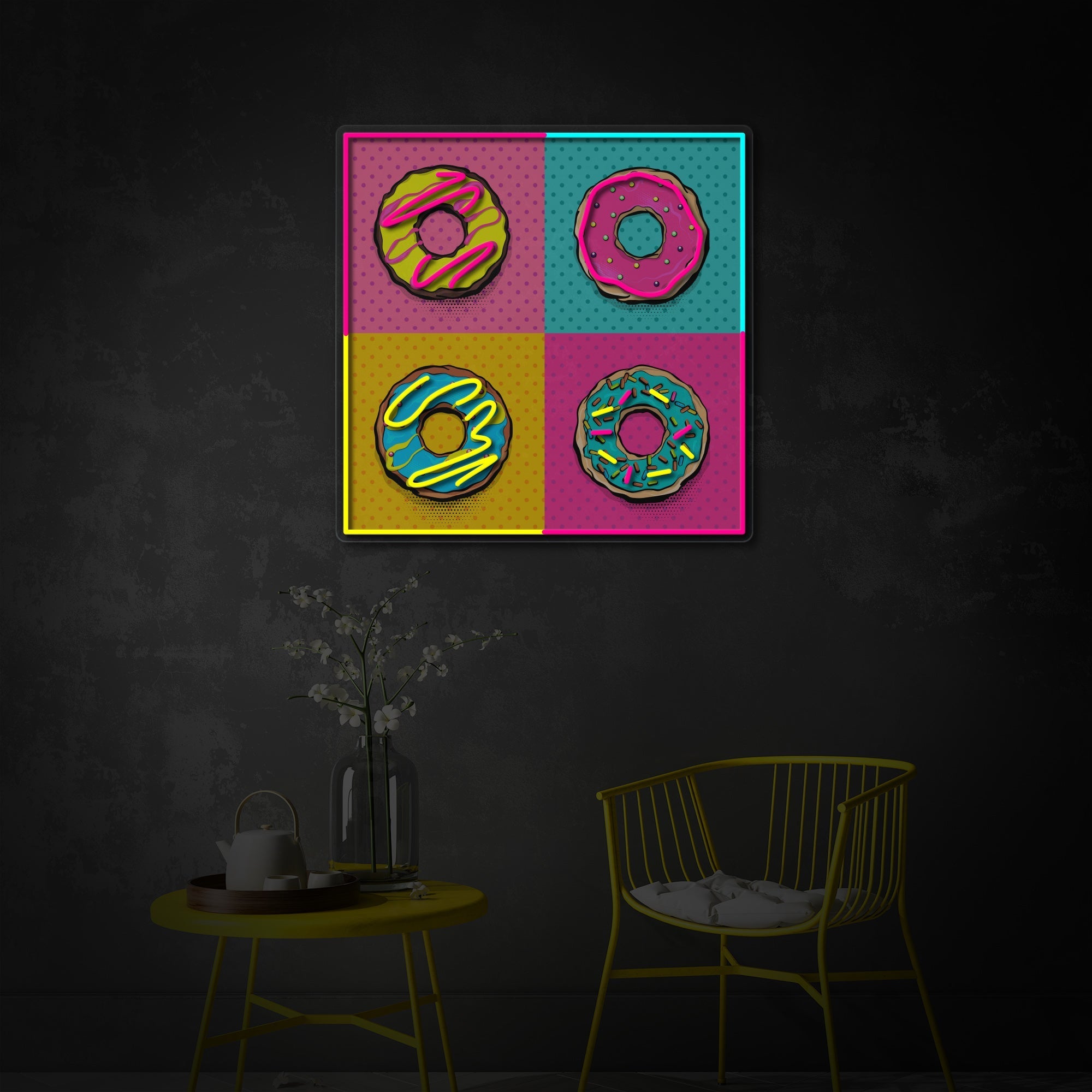 Pop Art Donuts LED Neon Sign | Food Wall Decor - MEON NEON