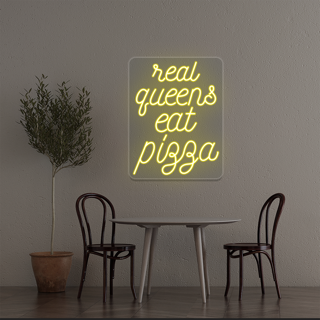 Real Queens Eat Pizza Neon Sign image 0