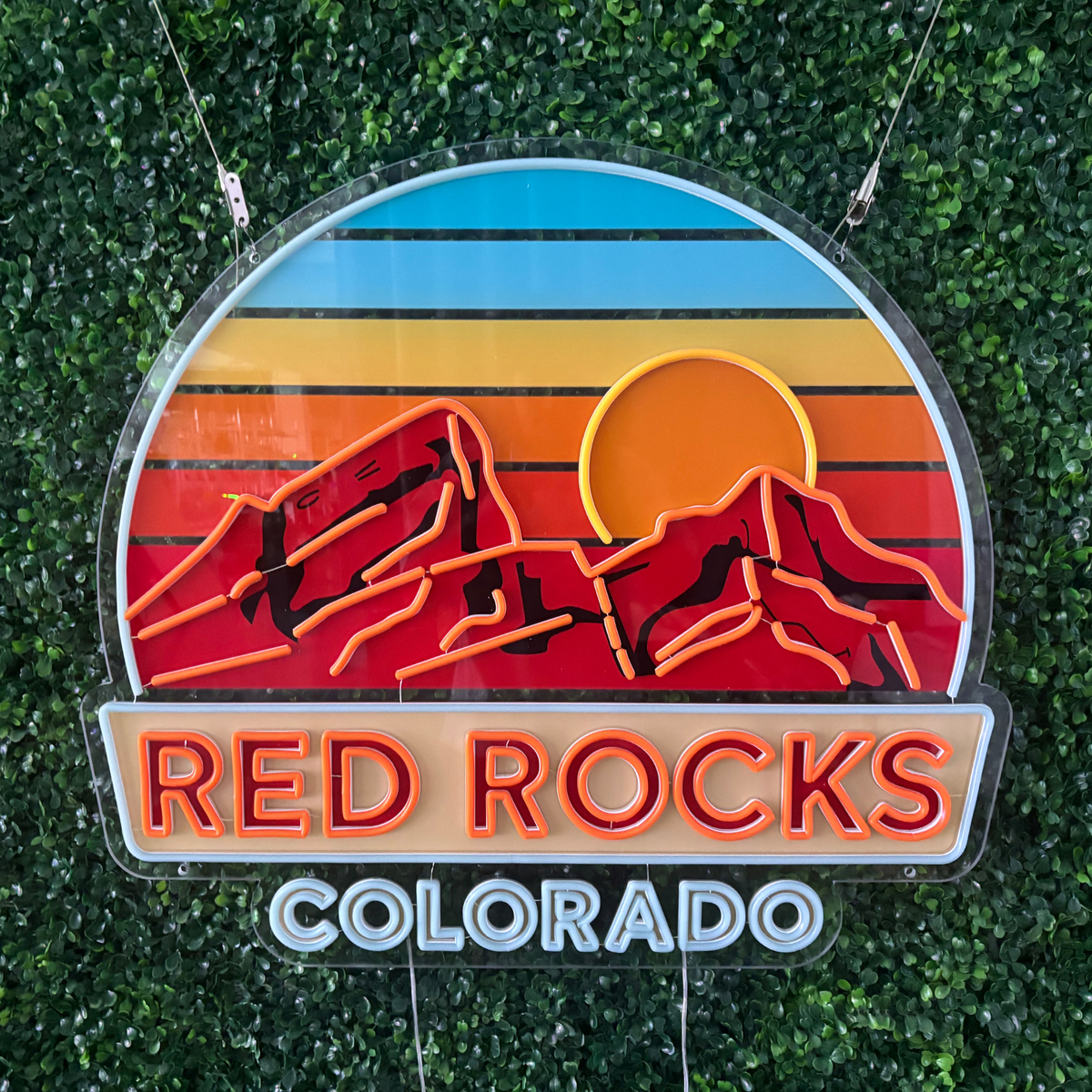 Red Rocks Colorado Welcome Sign Red Rocks Colorado Neon LED Sign – MEON NEON