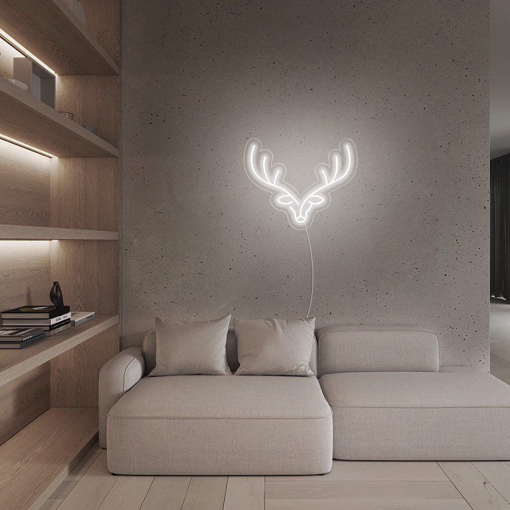 Reindeer LED Neon Sign (Style 1) in Cool White