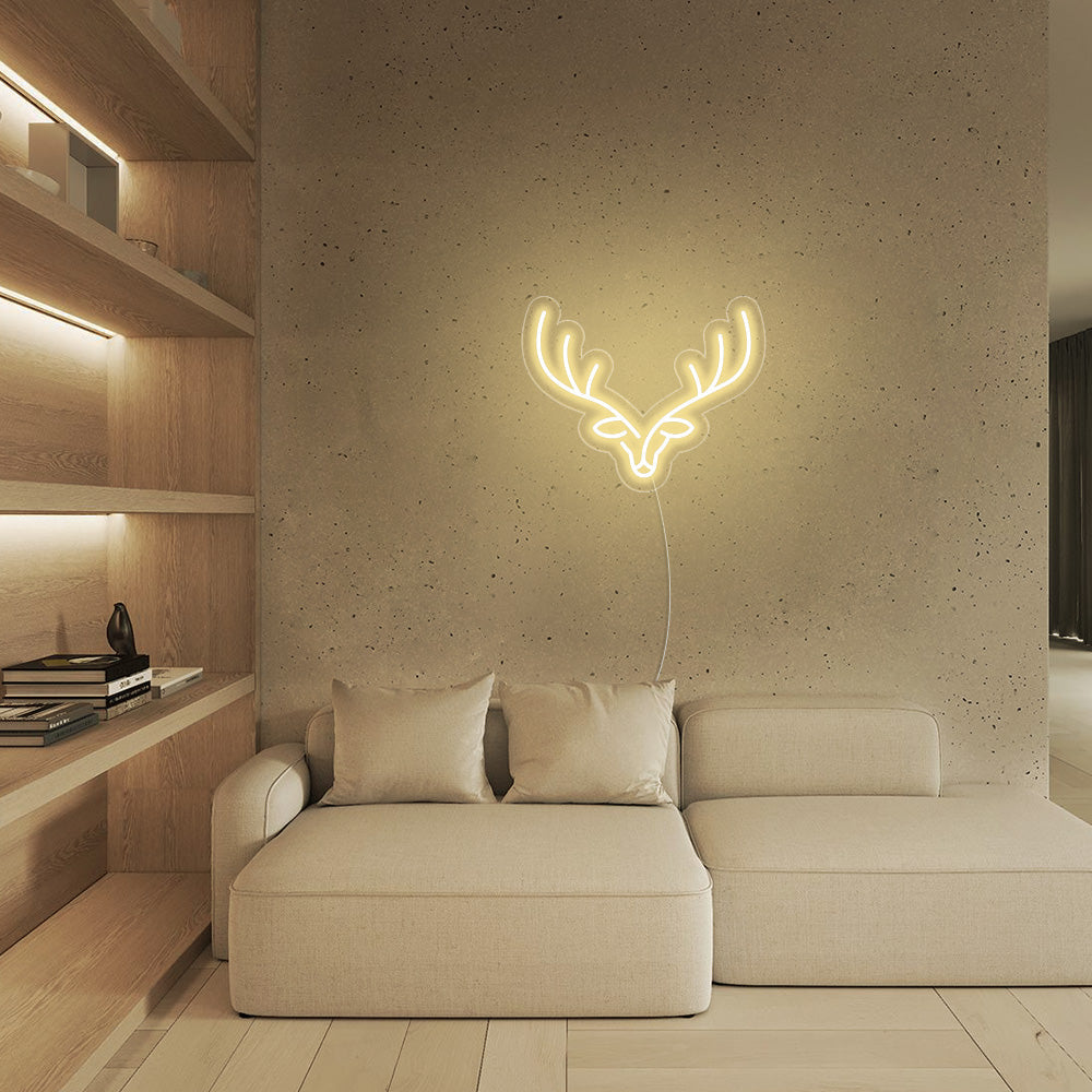 Reindeer LED Neon Sign (Style 1) in Warm White