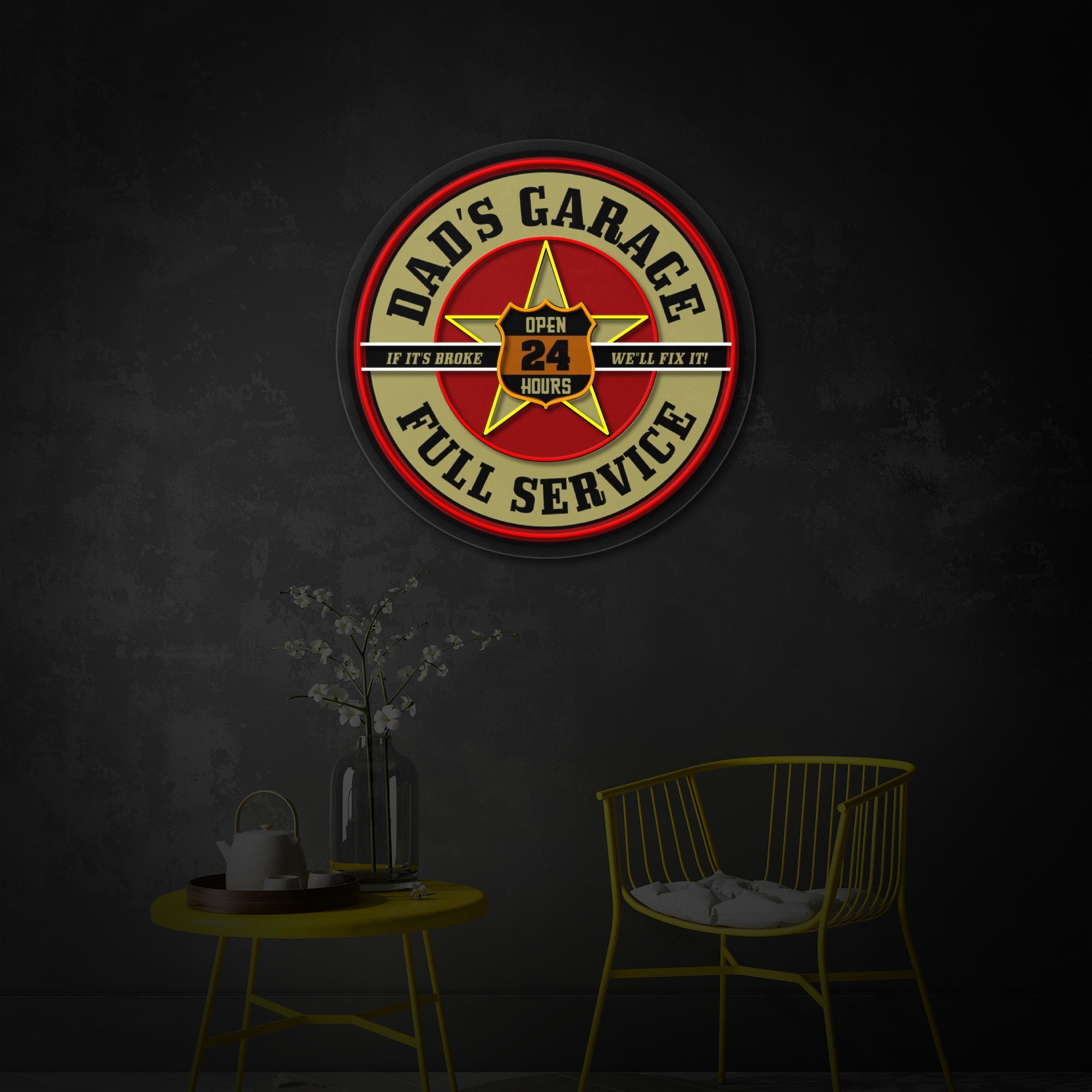 Retro Garage LED Neon Sign | Vintage Auto Decor - MEON NEON