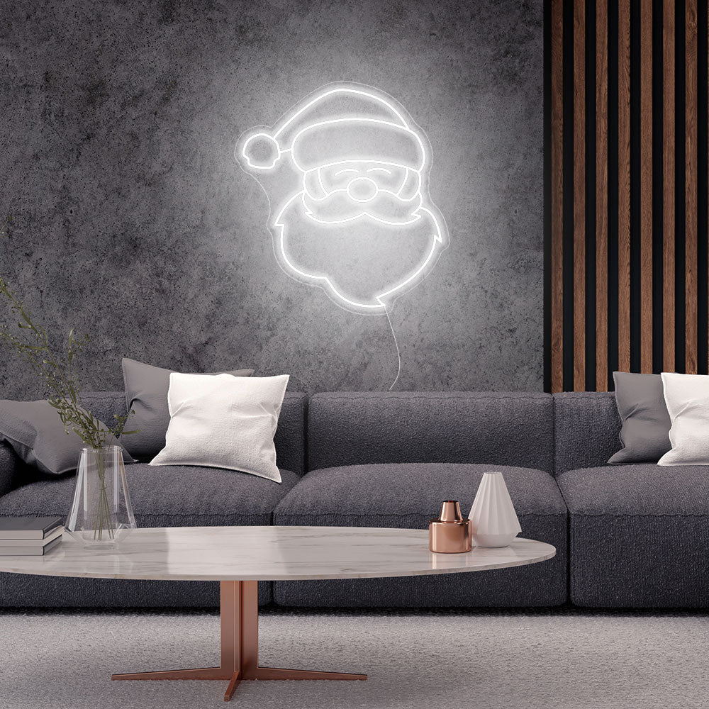 Santa Claus LED Neon Sign in Cool White