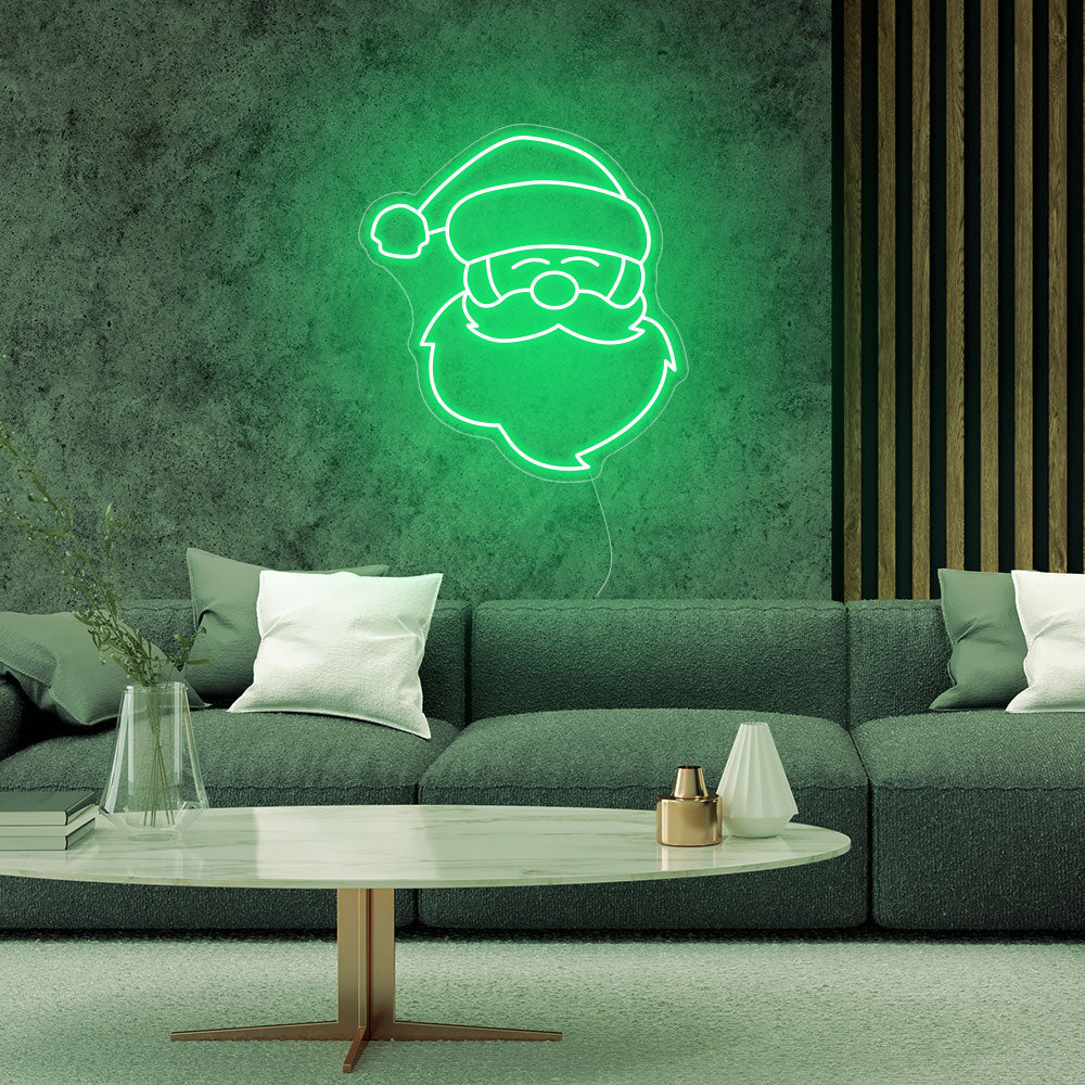 Santa Claus LED Neon Sign in Green