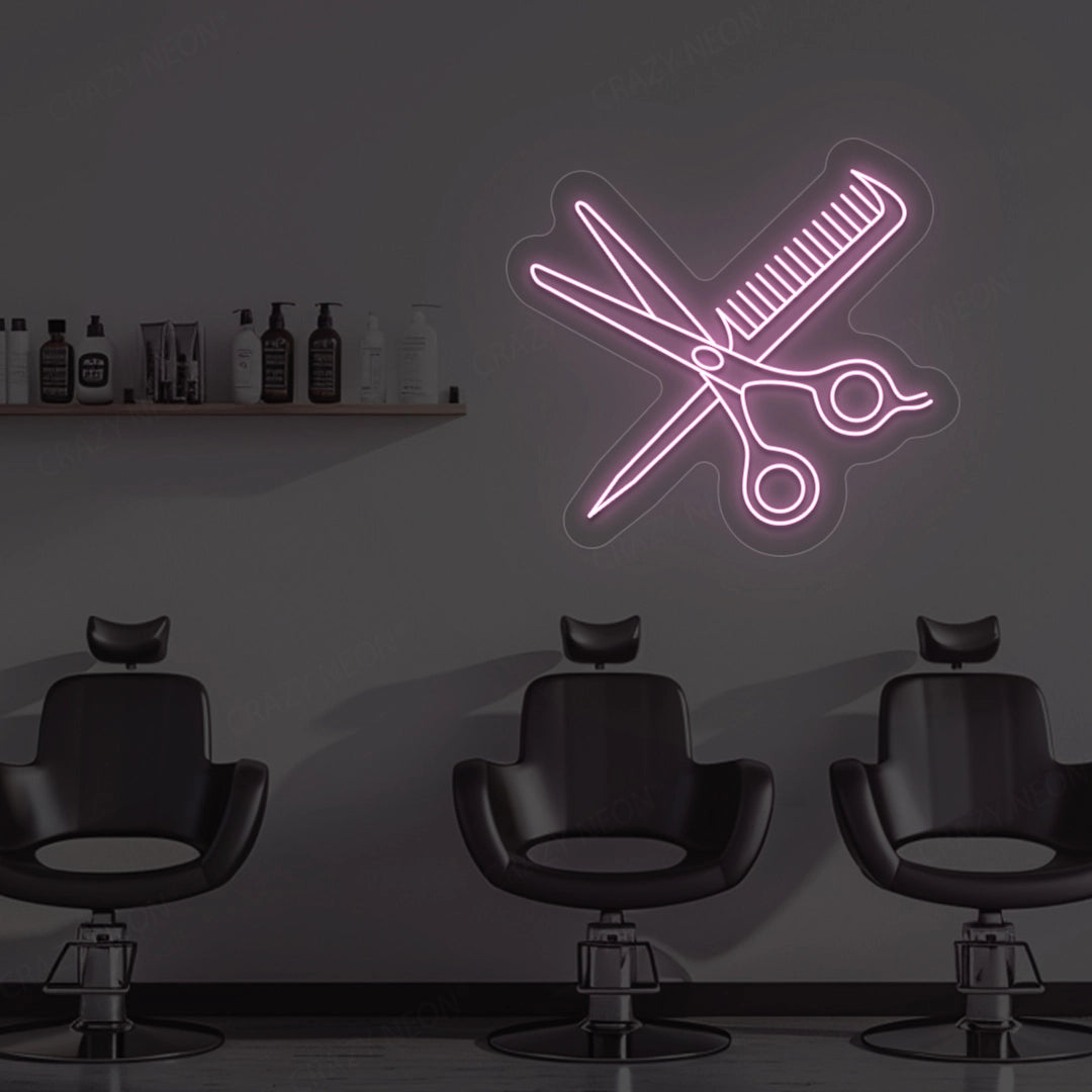 Scissors Comb Neon Sign image 4