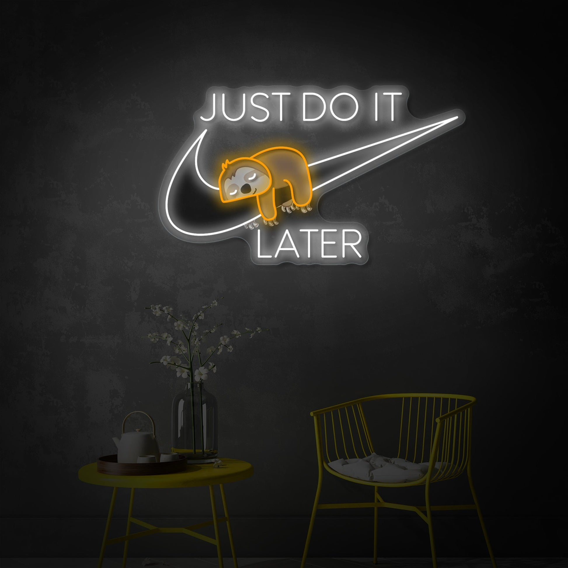 Sloth Quote LED Neon Sign | Lazy Day Wall Art - MEON NEON